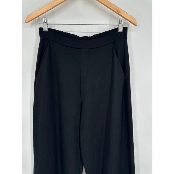 Banana Republic Wide Leg Ponte Pant High Rise Elastic Waist Cropped Ankle Black - Picture 4 of 12